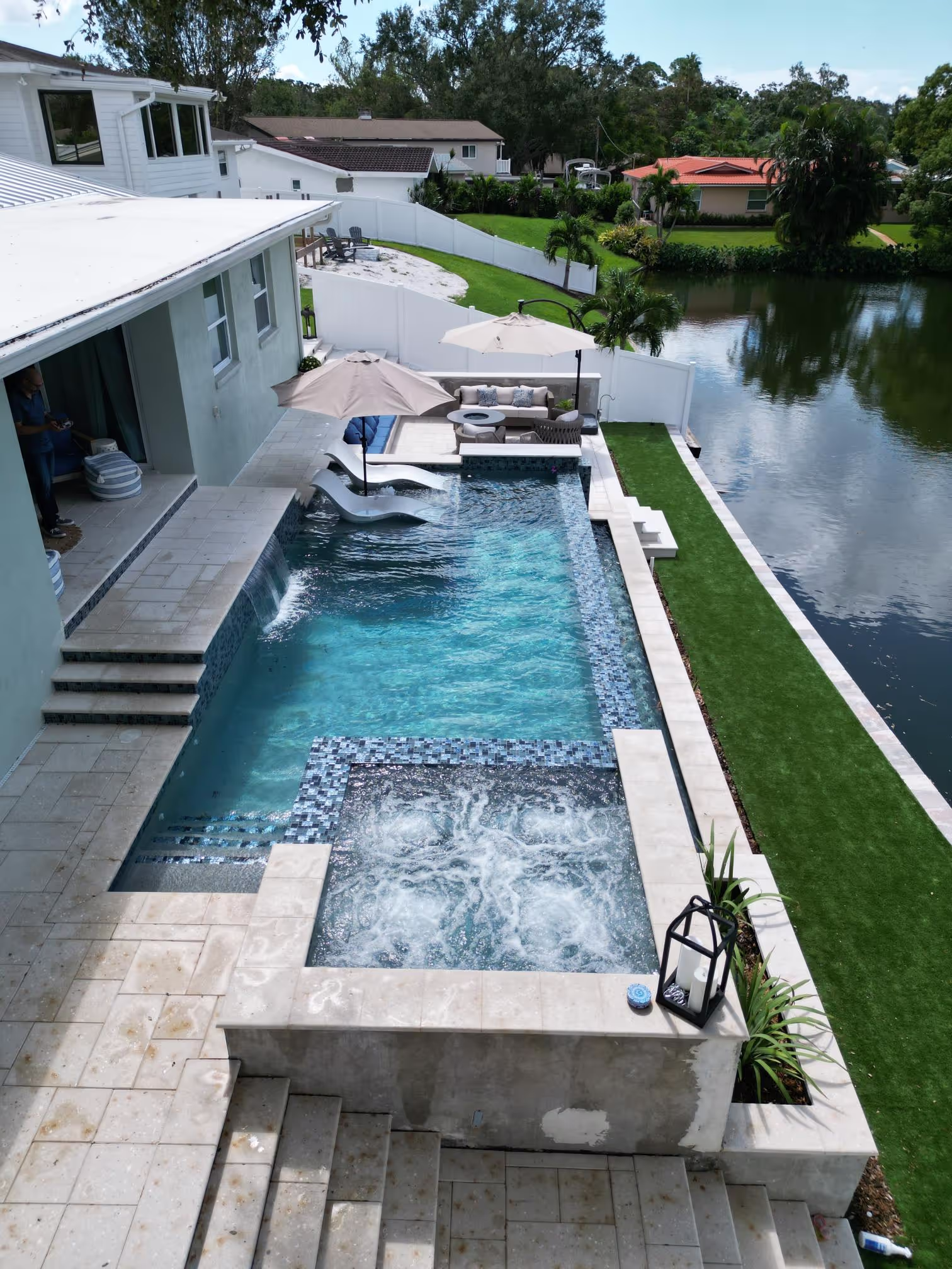 Custom swimming pool built by Pool Perfection