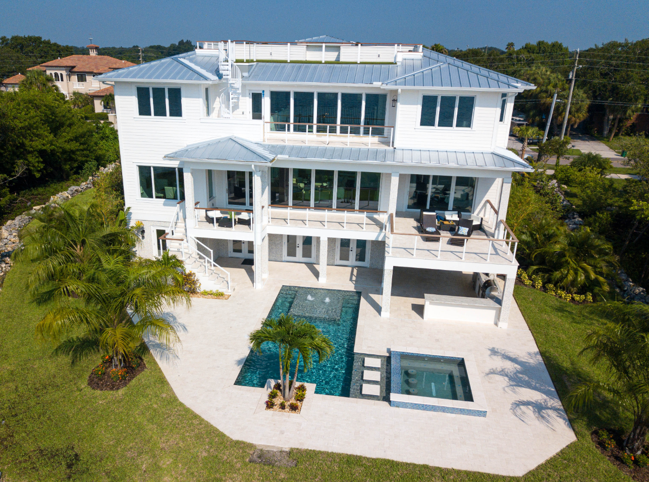 swimming pool in a big mansion