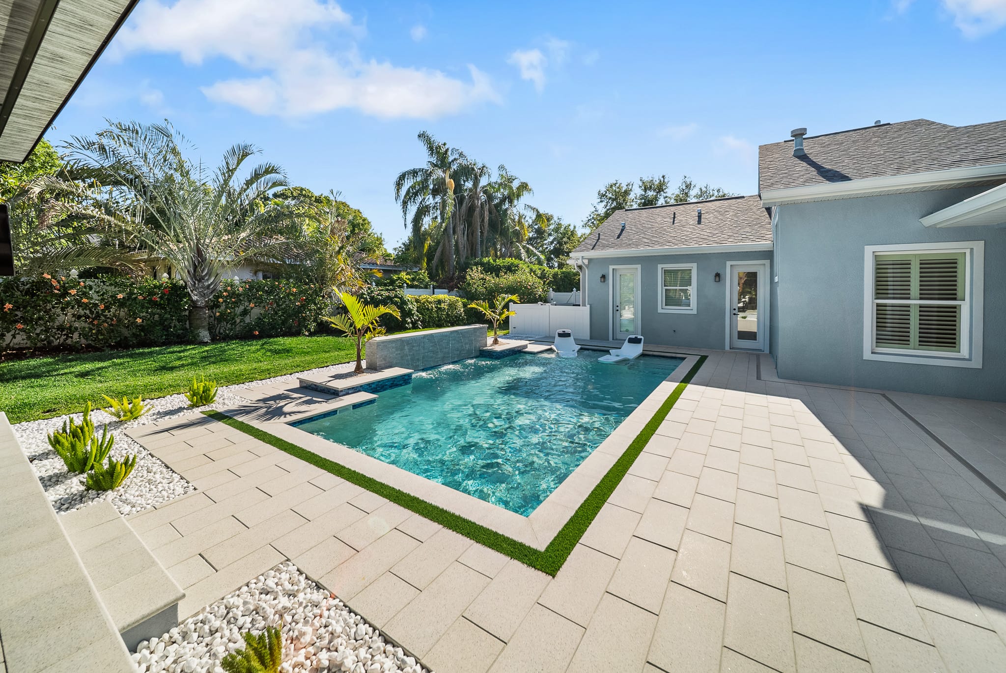 Custom swimming pool built by Pool Perfection