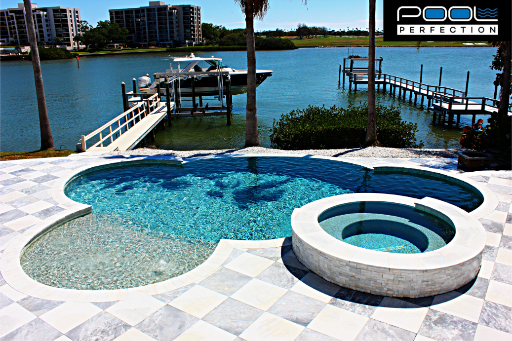 swimming pool with spa addition