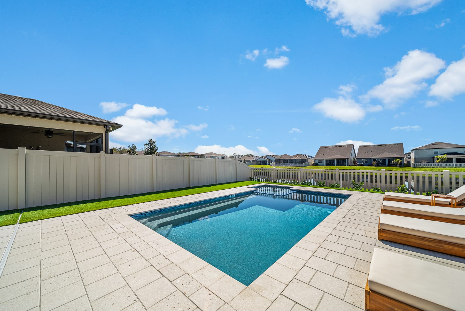 Custom swimming pool built by Pool Perfection